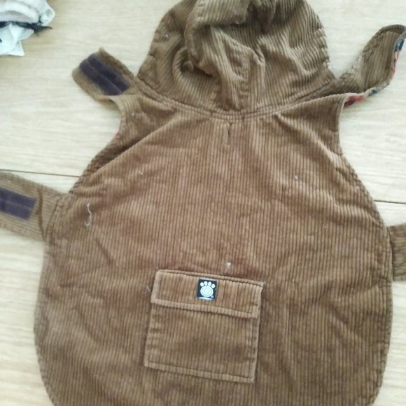 Petrage Corduroy Dog Coat with Hood - Picture 1 of 2
